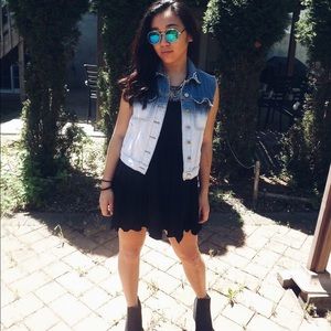 Denim Ombré Studded Vest