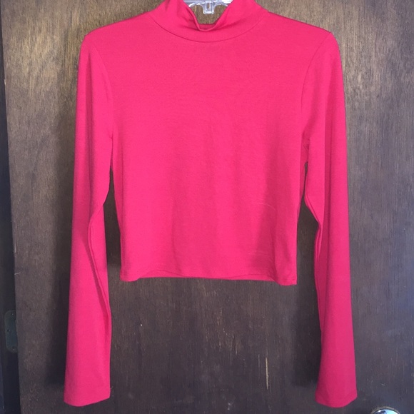 Red midi/low crop top