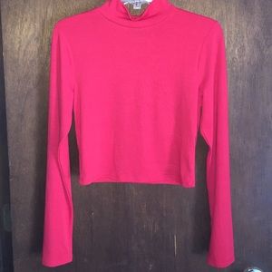 Red midi/low crop top