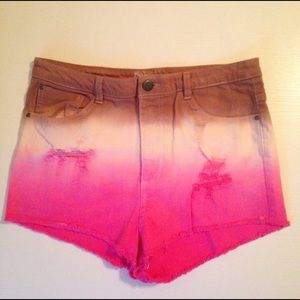 H&M tie dye high waisted shorts