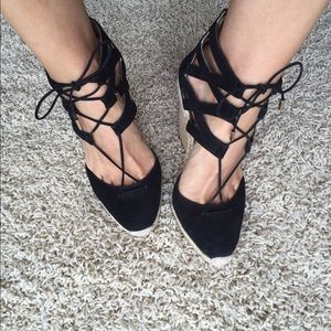 Aquazurra Suede Wedge Espadrilles