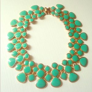 Turquoise statement necklace with gold accent