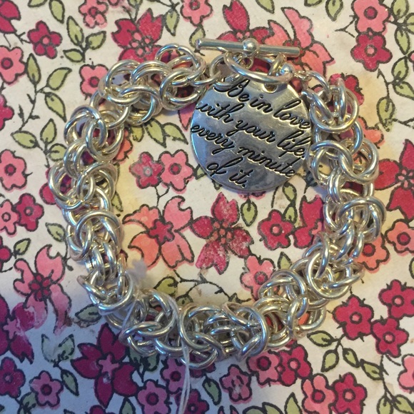 Beautiful silver tone inspirational bracelet