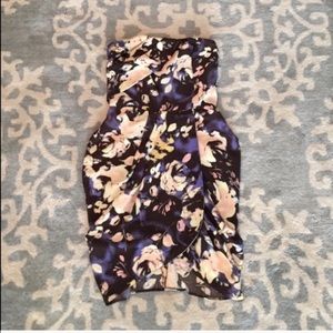 ASOS purple strapless dress