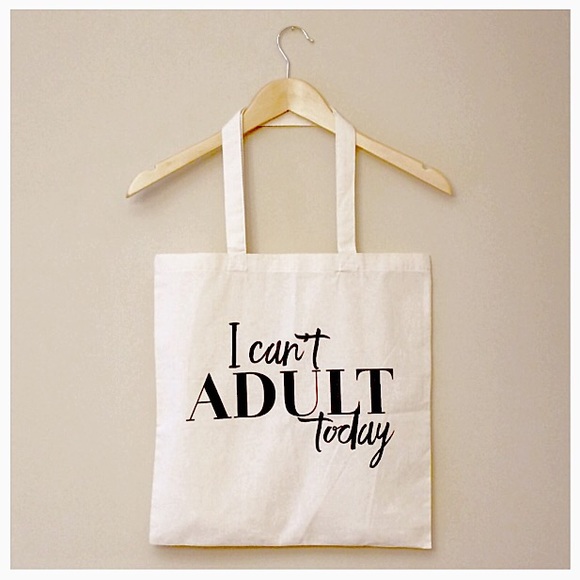 I Can't Adult Today Cotton Canvas Tote Bag - Picture 2 of 2