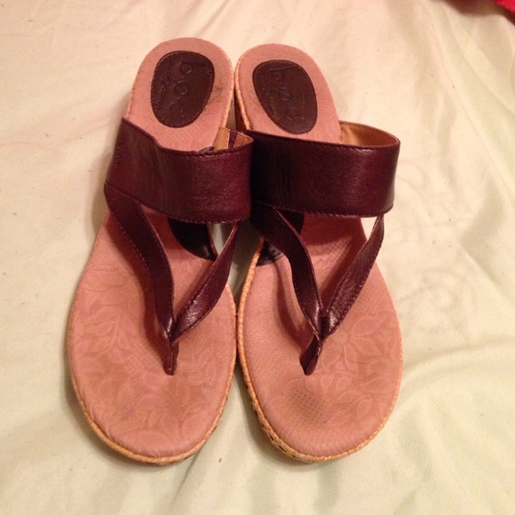 BOC great condition leather wedges- metallic brown