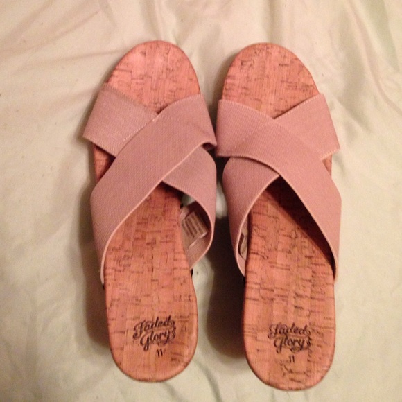Faded Glory tan wedges- worn once!