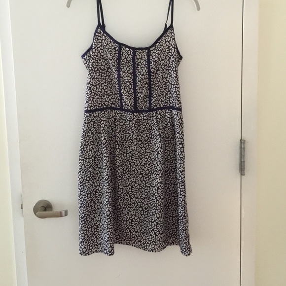 Aqua Blue and White Print Summer Dress