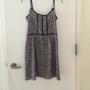 Aqua Blue and White Print Summer Dress