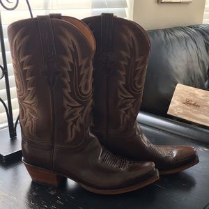MEN'S Luchesse Cowboy boots, brown, size 10.5