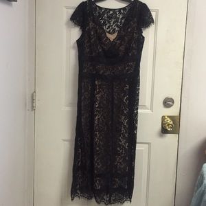 Ann Taylor Black and Tan lace dress