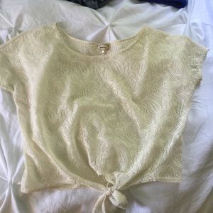 Cream lace crop-ish top