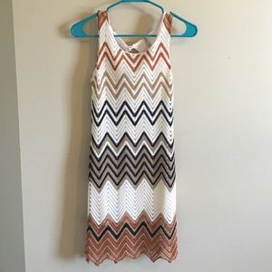 Chevron Dress With Open Back