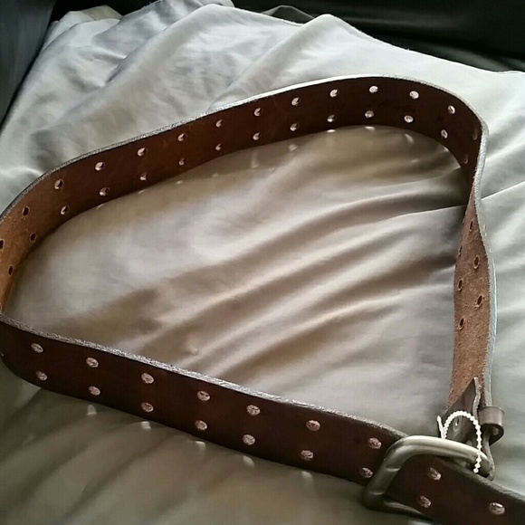Brown leather belt