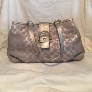 Gray and Silver Coach handbag