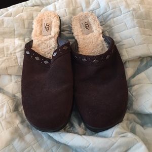 Brown ugh slip ons