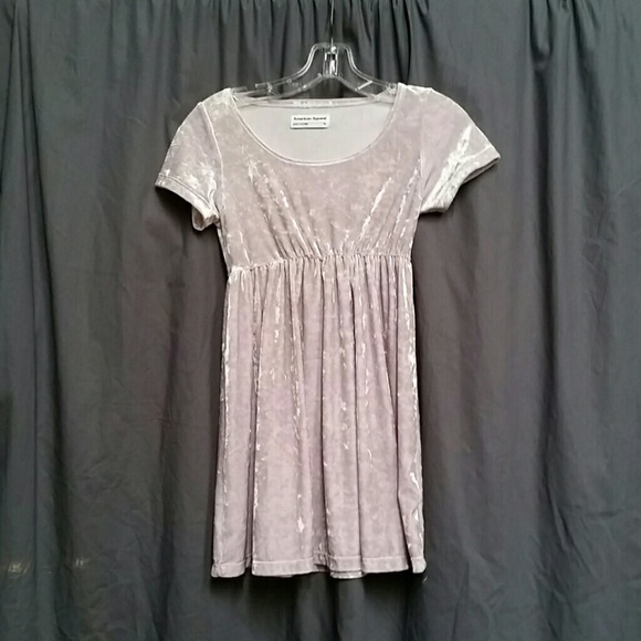 American Apparel Lilac Velvet Babydoll Dress XS
