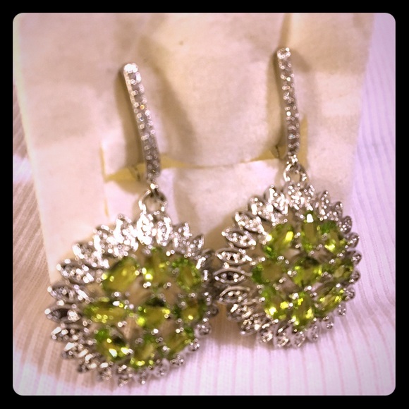 Sterling silver peridot earrings