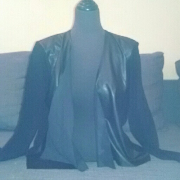 NWOT Calvin Klein Faux Leather Cardigan