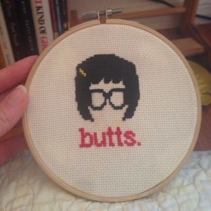 Handmade Tina Belcher Cross Stitch