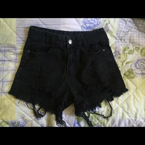 Distressed Denim Shorts