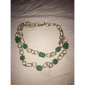 Gold and emerald green NY&C statement necklace