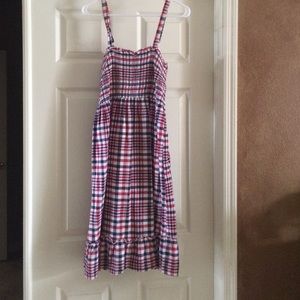 Smocked top red (off) white blue dress