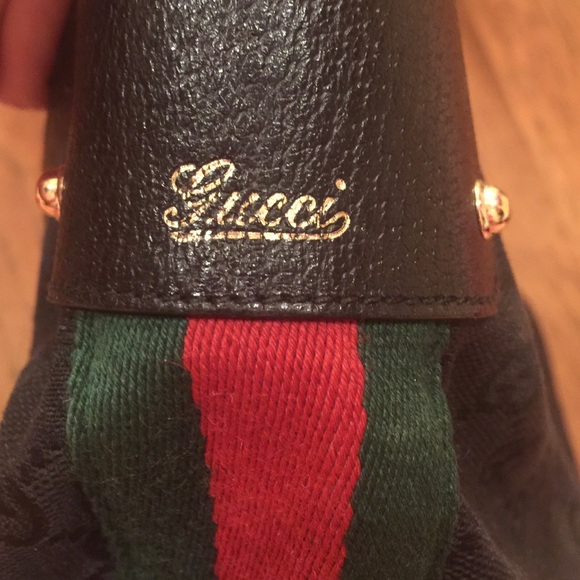 GUCCI LARGE HOBO MONOGRAM BAMBOO LRG - Picture 3 of 4