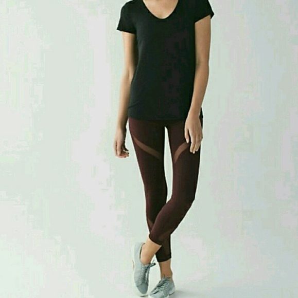 Lululemon high times pant wrap mesh maroon