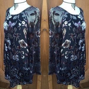SALE Urban Outfitters Blue Velvet Burnout Dress XS