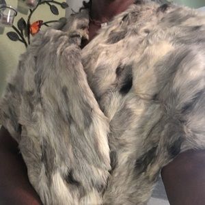FAUX FUR STOLE BY G. Davison .. Beige/Brwn/blk