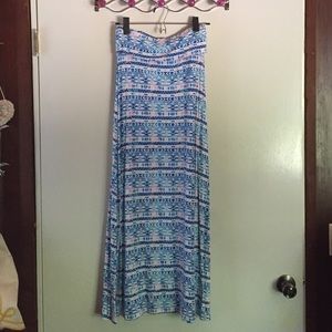 Empyre Blue and White Maxi Shirt - S