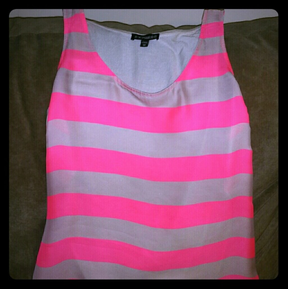 Hot pink striped tank top