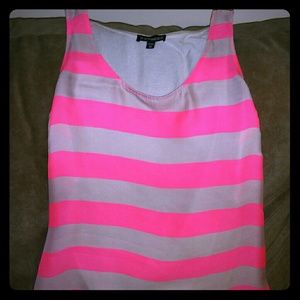 Hot pink striped tank top