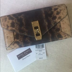 New Henri Bendel Snake Uptown Envelope Wallet