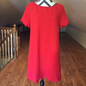 NWT Scalloped Red Dress