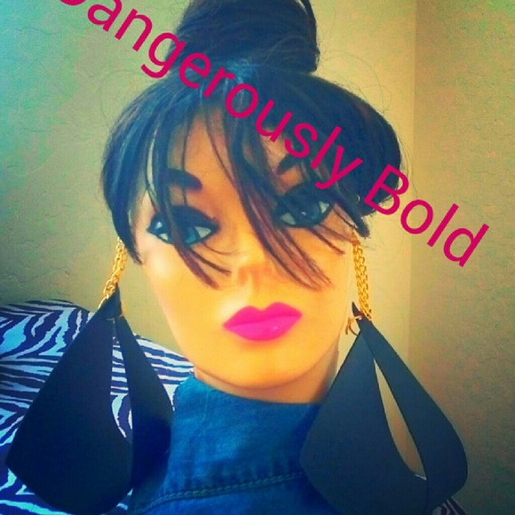 Black hoop earrings