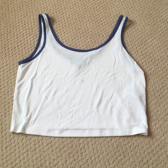 White and blue crop top