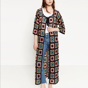 Zara Patchwork Crochet Coat