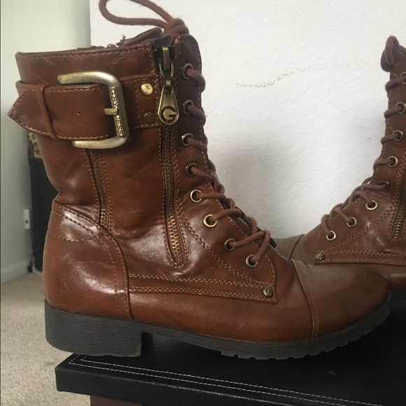 G by Guess Brown Combat Boots Sz 6.5 - Picture 1 of 4