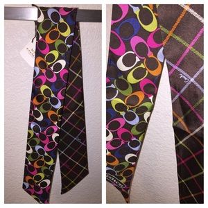 Coach Scarf Brown Multicolor pink New w tags