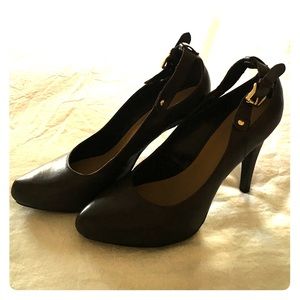 Nine West- brown and gold platform- size 9.5