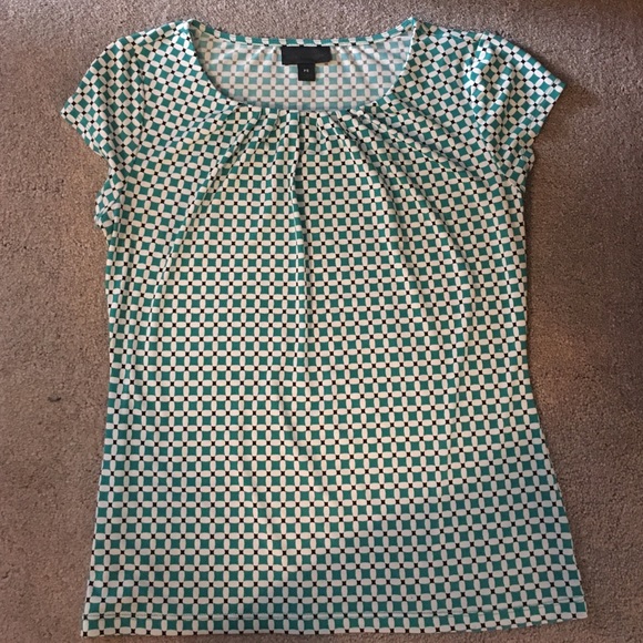 Green and white blouse