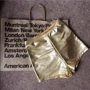 Gold American Apparel shorts