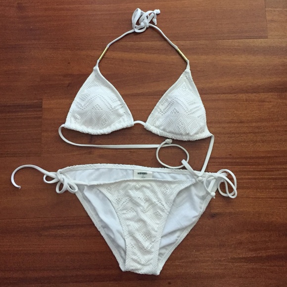 White crochet bathing suit