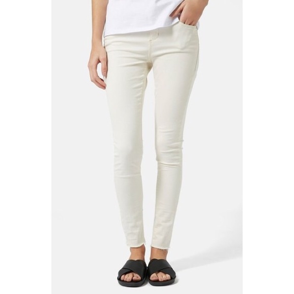 Topshop moto raw edge skinny jeans