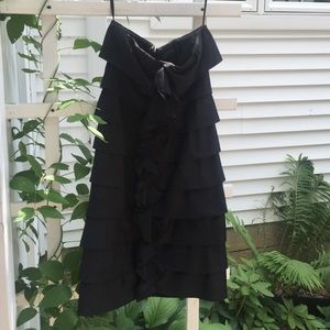 No strap mini black dress