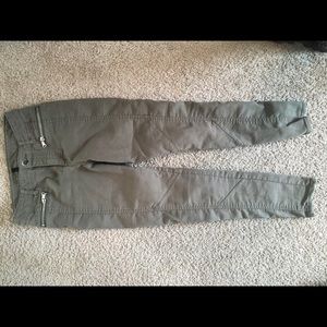 HandM Green Moto Crop Jeans Sz 4