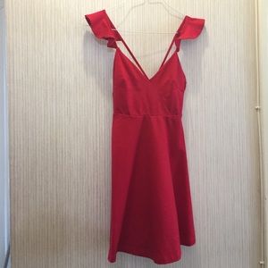 Lulu's open back red dress