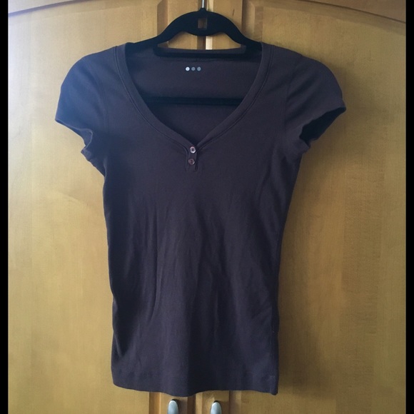 Three Dots Chocolate Brown Tee